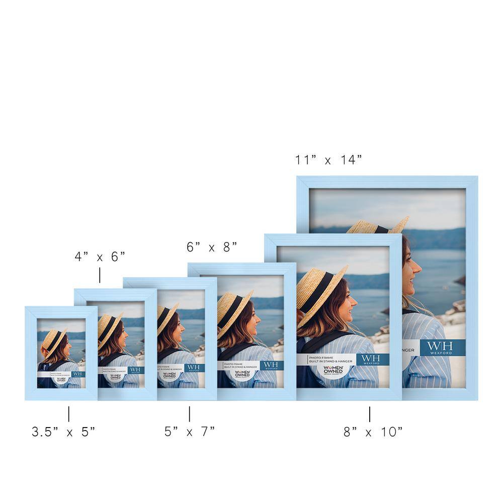 Set of 2 Blue 11x14 Wooden Picture Frames