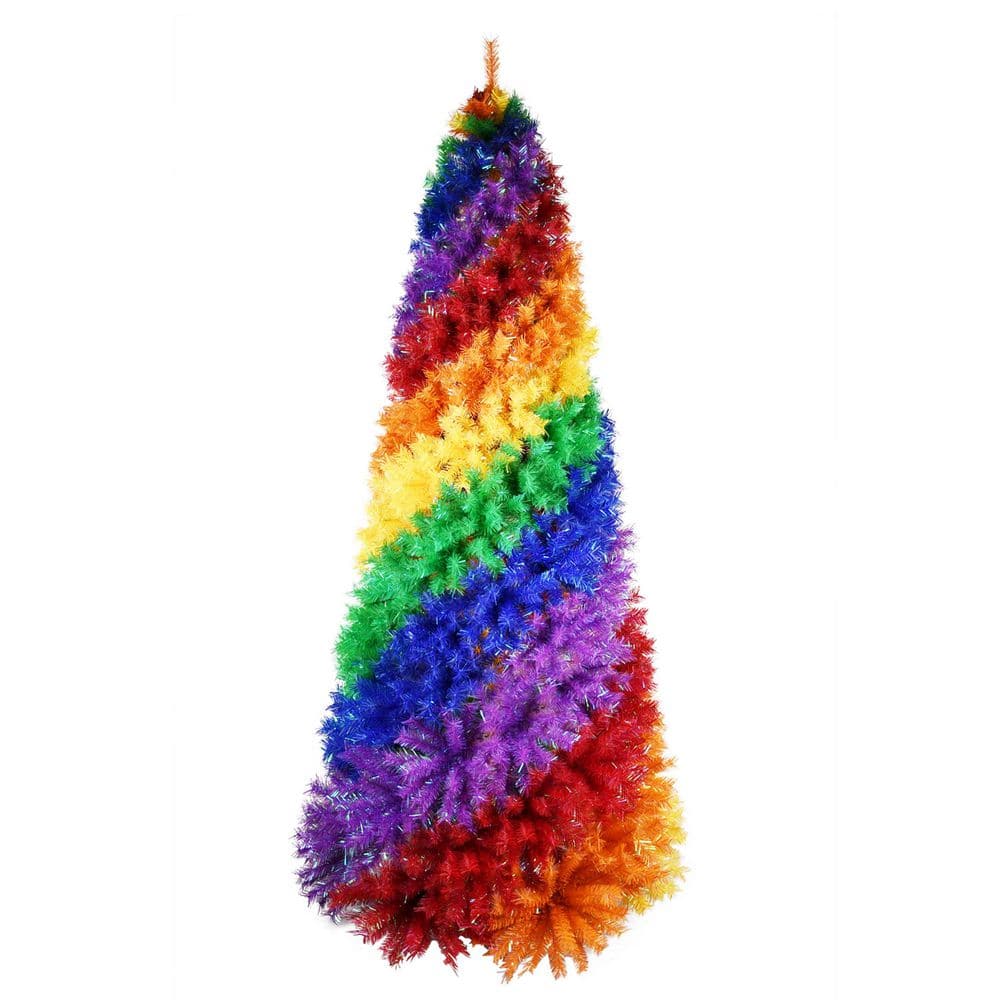 72 in. H Rainbow Artificial Christmas Tree with 1248 Branch Tips, Colorful PVC (1-Pack) price history on PriceWatchPro