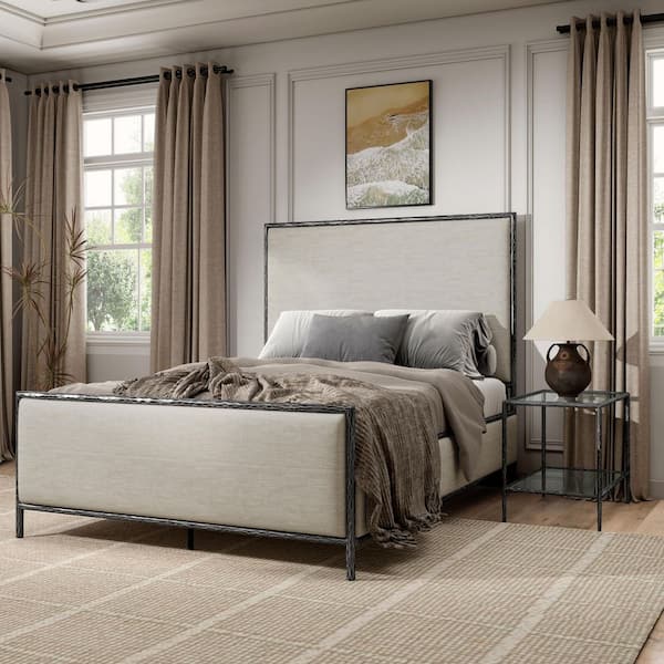 Furniture of America Parto 2-Piece Modern Forged Metal Gray Queen ...