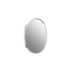 Verdera 24 in. W x 34 in. W Oval Framed Medicine Cabinet with Mirror in Polished Chrome