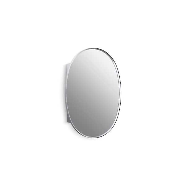 KOHLER Verdera 24 in. W x 34 in. W Oval Framed Medicine Cabinet with Mirror in Polished Chrome