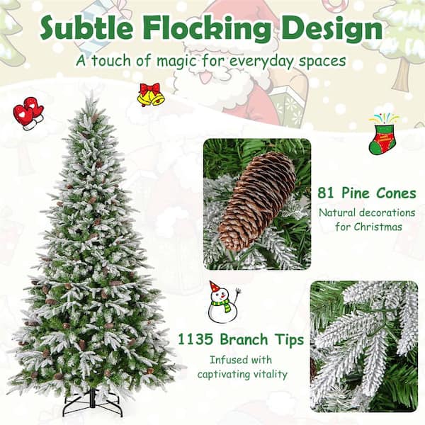 Natural Cones with Lights Xmas Tree:  Long - Lasting Decor