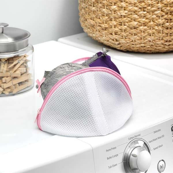 1pc Household White Portable Laundry Wash Bag For Bra And Underwear, Washing  Machine Mesh Bag