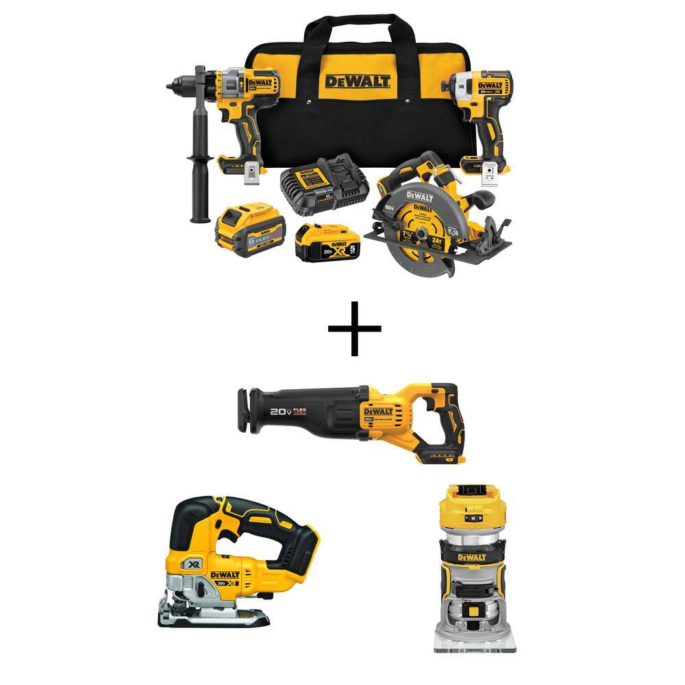 DEWALT 20V/60V MAX LithiumIon Cordless 3 Tool Combo Kit, 20V Recip Saw