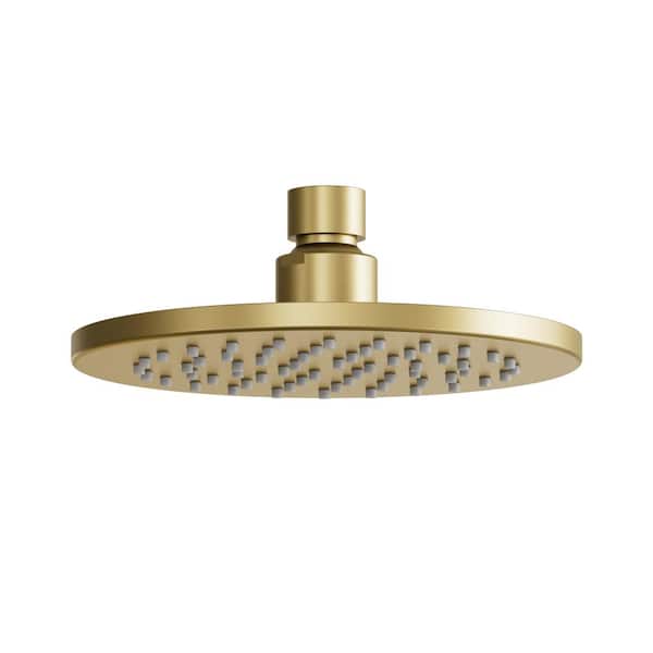 ClassicRain 6in. Rainfall Round Single Handle 1-Spray Tub and Shower Faucet 1.8 GPM in. Brushed Gold Valve Not Included