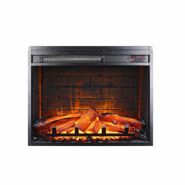 Ameriwood Home 23 in. Electric Glass Front Fireplace Insert with Remote,  Black HD62983 - The Home Depot