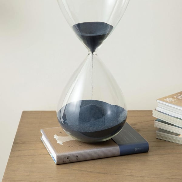 Glitzhome Oversized Double-Layered Hourglass With Blue Sand, 90