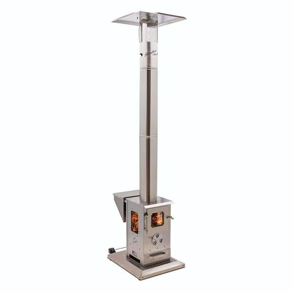 TIMBER STOVES 72,000 BTU Stainless Steel Lil Timber Wood Pellet Burning Patio Heater