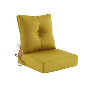 Deep Seat High Back Chair Cushions Outdoor Replacement Patio Seating Cushions,Seat 24"Lx24"Wx6"H, Set of 2,Grass Yellow