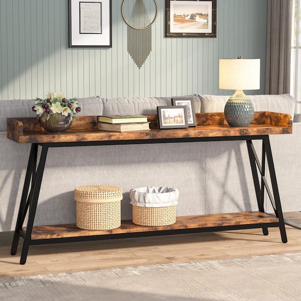 Turrella 70.9 in. Wood Extra Long Console Table Behind Couch, Narrow Sofa Table for Living Room