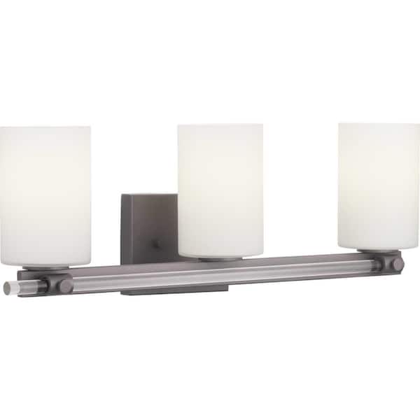 Lisbon Collection 3-Light Matte Black Etched Opal Glass Luxe Bath Vanity Light