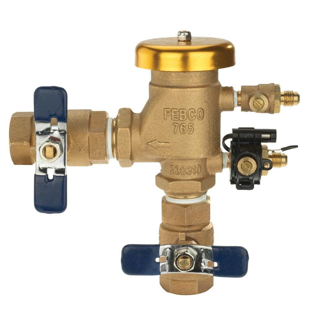 Febco 3/4 IN Bronze Pressure Vacuum Breaker Backflow Preventer With Quarter Turn Shutoffs And ...