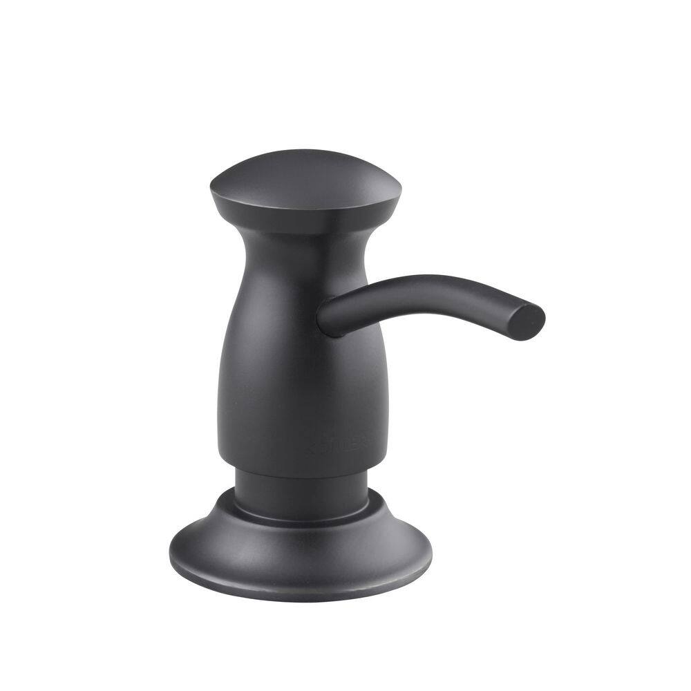 KOHLER Wall Mounted Soap Dispenser in Transitional Matte Black 1893CBL The Home Depot
