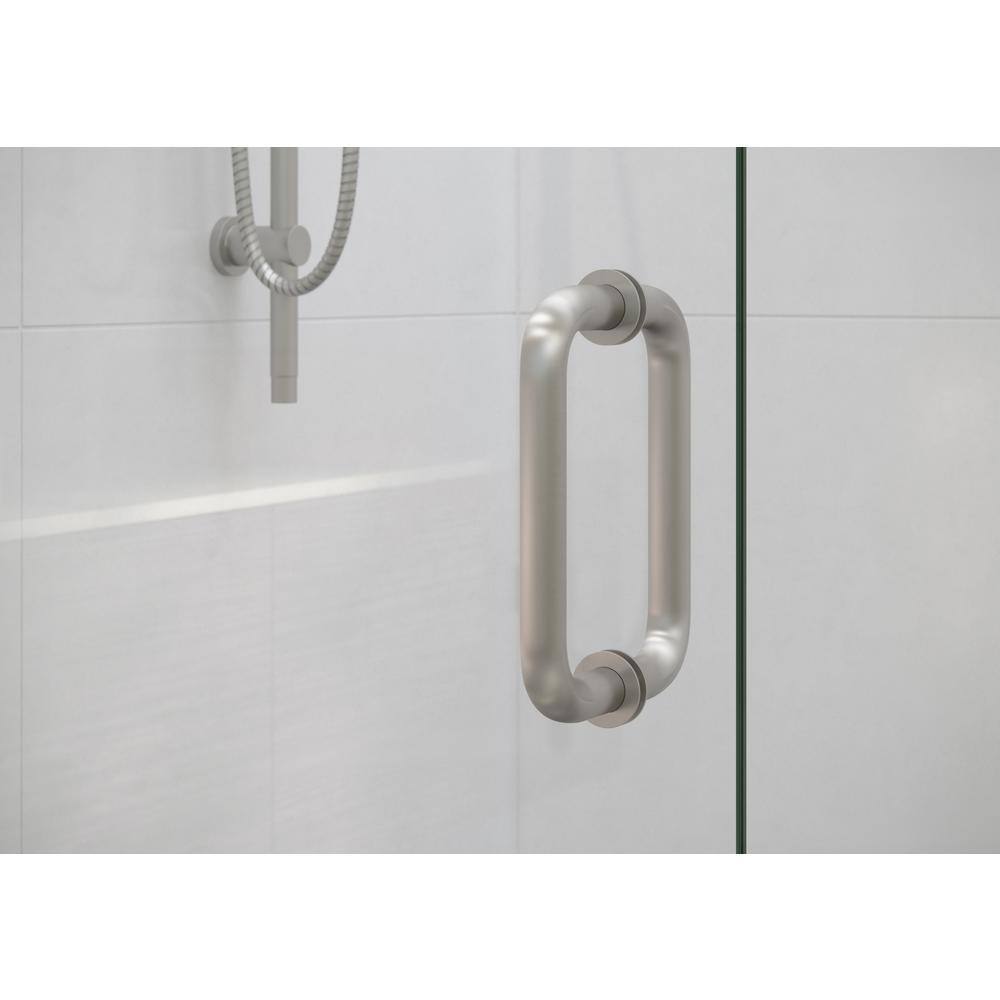 Illume 40.75" x 78" Frameless Glass Shower Door with Brushed Nickel Hardware