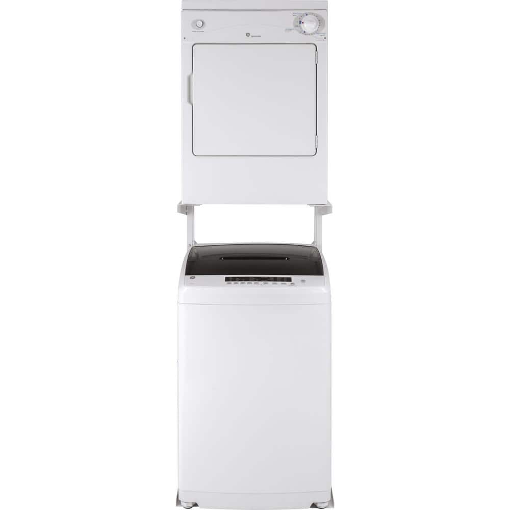 White Portable Front Loading Electric Dryer with Drying Rack