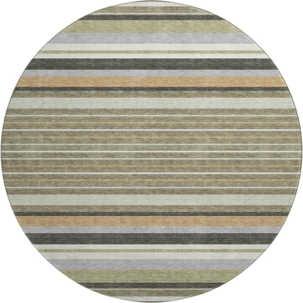 Mayfield Premium Machine Washable Abstract AMF2330 Olive 8 ft. x 8 ft. Round Rug price history on PriceWatchPro