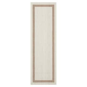 Azelia Ivory and Brick 2 ft. x 8 ft. Indoor/Outdoor Area Rug