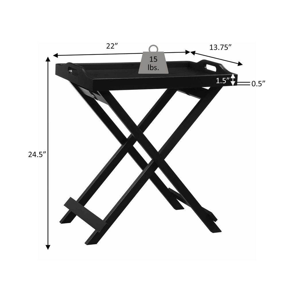 Designs2Go 22 in. Espresso Standard Rectangle Folding Tray End Table - thumbnail 10