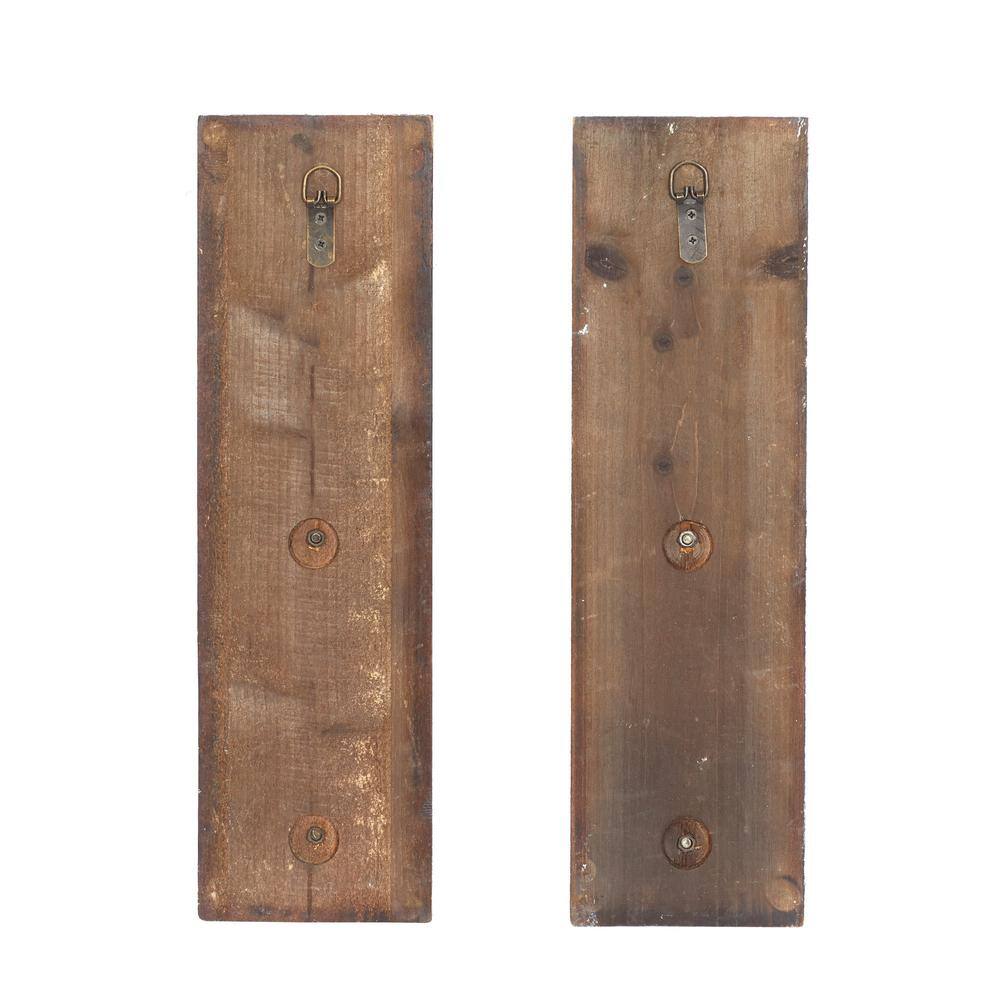 Rustic Distressed Wood & Metal Geometric Wall Sconce, Set of 2