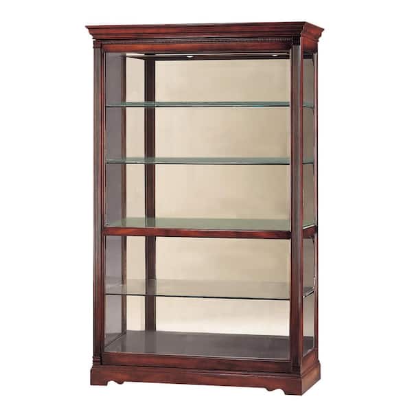 Howard Miller Townsend 80 in. H Curio Storage Cabinet in Windsor Cherry