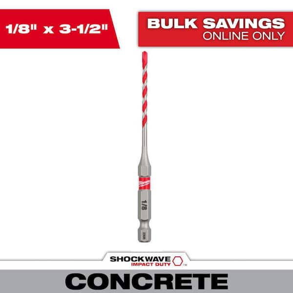 Milwaukee 1/8 in. x 2 in. x 3-1/2 in. SHOCKWAVE Carbide Hammer Drill Bit