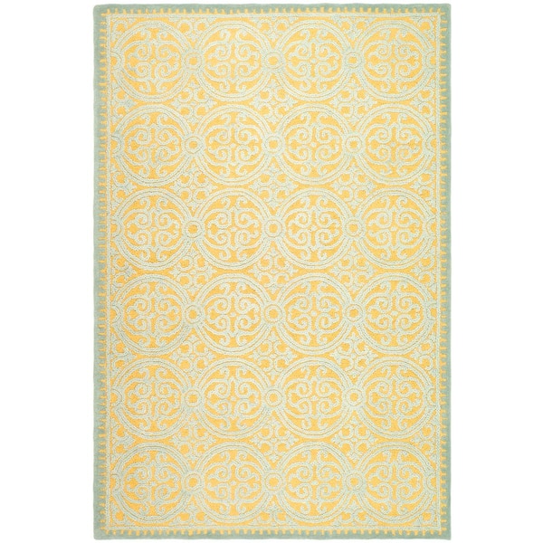 Cambridge 11 ft. x 15 ft. Blue/Gold Ornate Geometric Area Rug