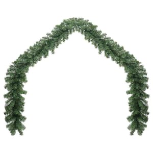 65.6 ft. Artificial Pine Christmas Garland with 300 Warm White LED Lights and 8 Lights Effects in Green