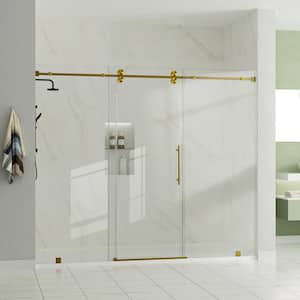 AZUPIN VestaXL 92 in.-96 in. W x 76 in. H Sliding Frameless Shower