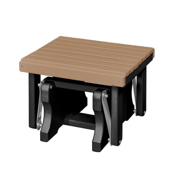 American Furniture Classics Adirondack Series Black Frame High Density Plastic Outdoor Gliding Ottoman