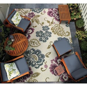 Dolce Tivoli Ivory-Multi 9 ft. x 13 ft. Indoor/Outdoor Area Rug