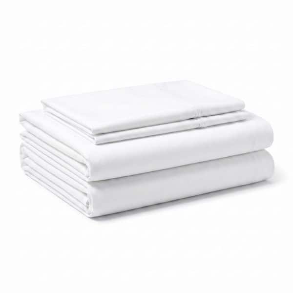 4-Piece Extra Soft  Microfiber and Bamboo Split Head Queen Hypoallergenic Sheet Set in White,Deep Pockets, Easy-Fit