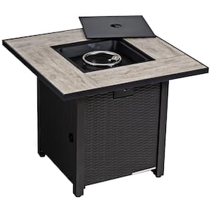 30 in. Gas Fire Table 50,000 BTU Square Propane Fire Pit Table Patio Yard