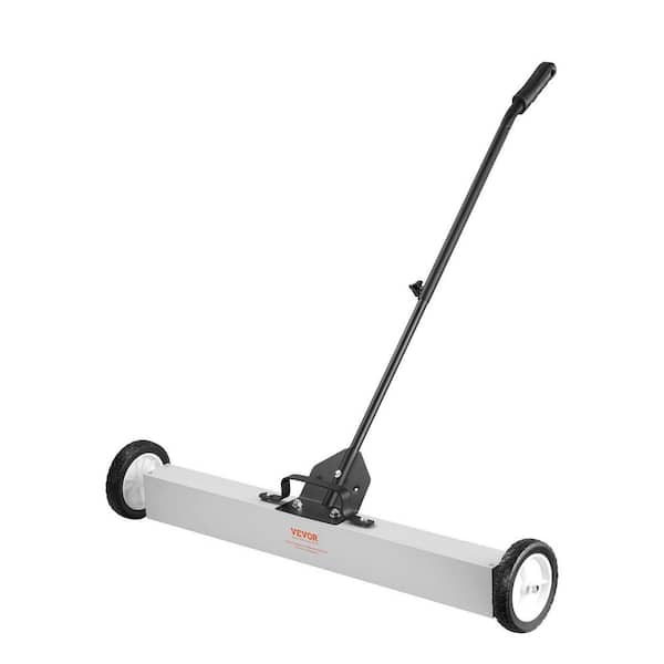 55 lbs. Manual Floor Sweeper Rolling Magnetic Sweeper-36 in. Push-Type with Telescoping Handle
