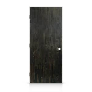 26 in. x 80 in. Flush Right-Handed Hollow-Core Charcoal Black Stained Smooth Pine Wood Single Prehung Interior Door