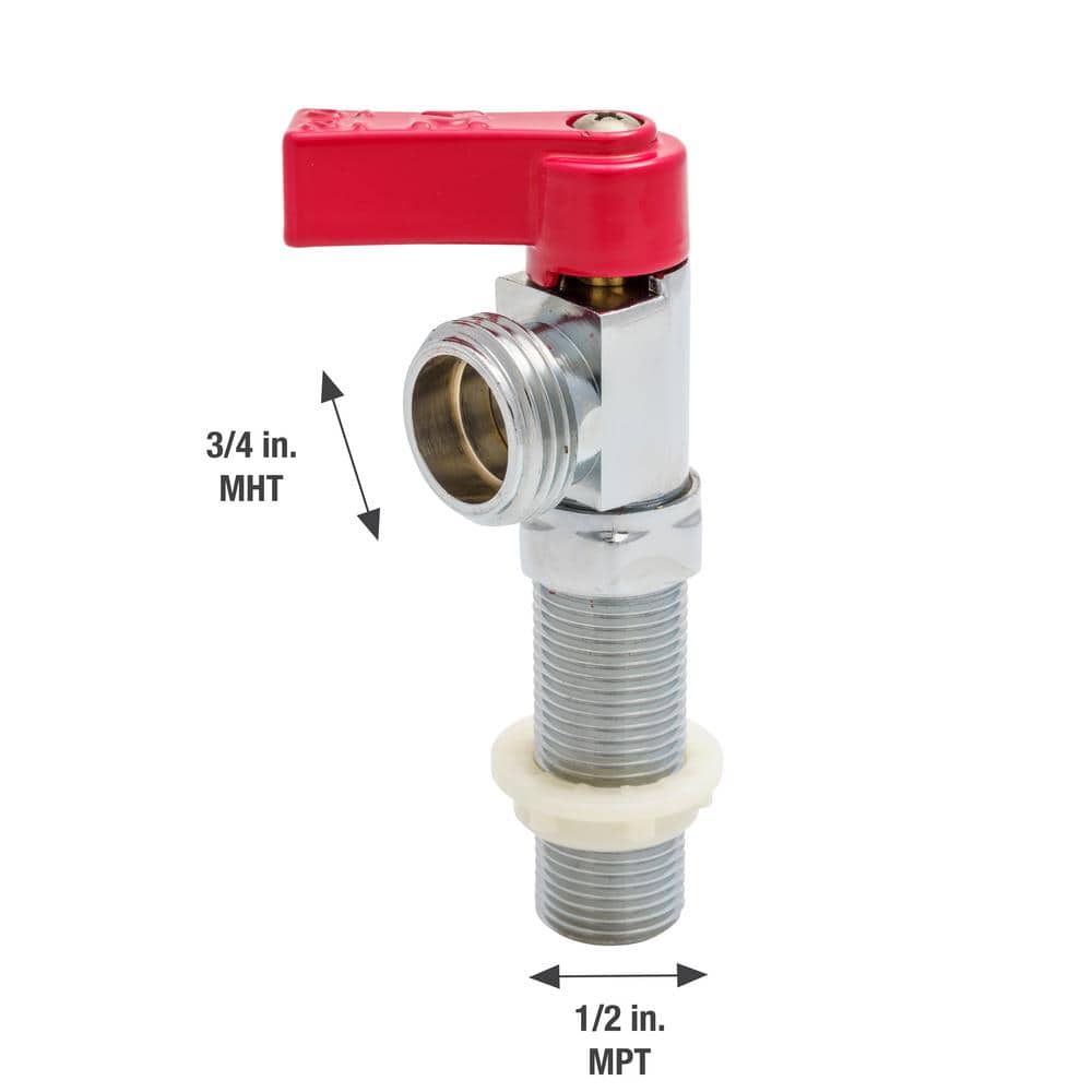 Buy 1/2 in. x 3/4 in. Brass MPT/CxC x MHT QuarterTurn Washing Machine