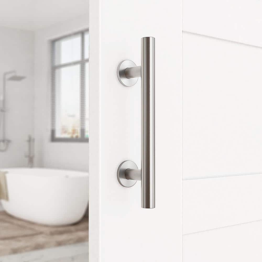 12'' Brushed Nickel Stainless Steel Sliding Barn Door Handles
