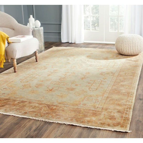 Oushak 6 ft. x 9 ft. Soft Green/Rust Persian Area Rug