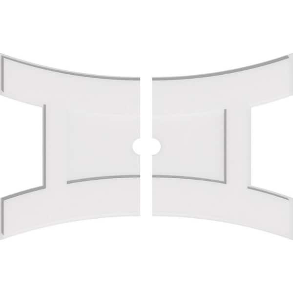 Ekena Millwork 34 in. W x 22-5/8 in. H x 2 in. ID x 1 in. P Haven Architectural Grade PVC Contemporary Ceiling Medallion (2-Piece)