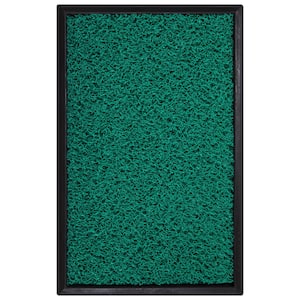 Waterproof Non-Slip Boot Tray and Doormat Bundle Indoor/Outdoor Rubber Doormat, 18 in. x 28 in., Green