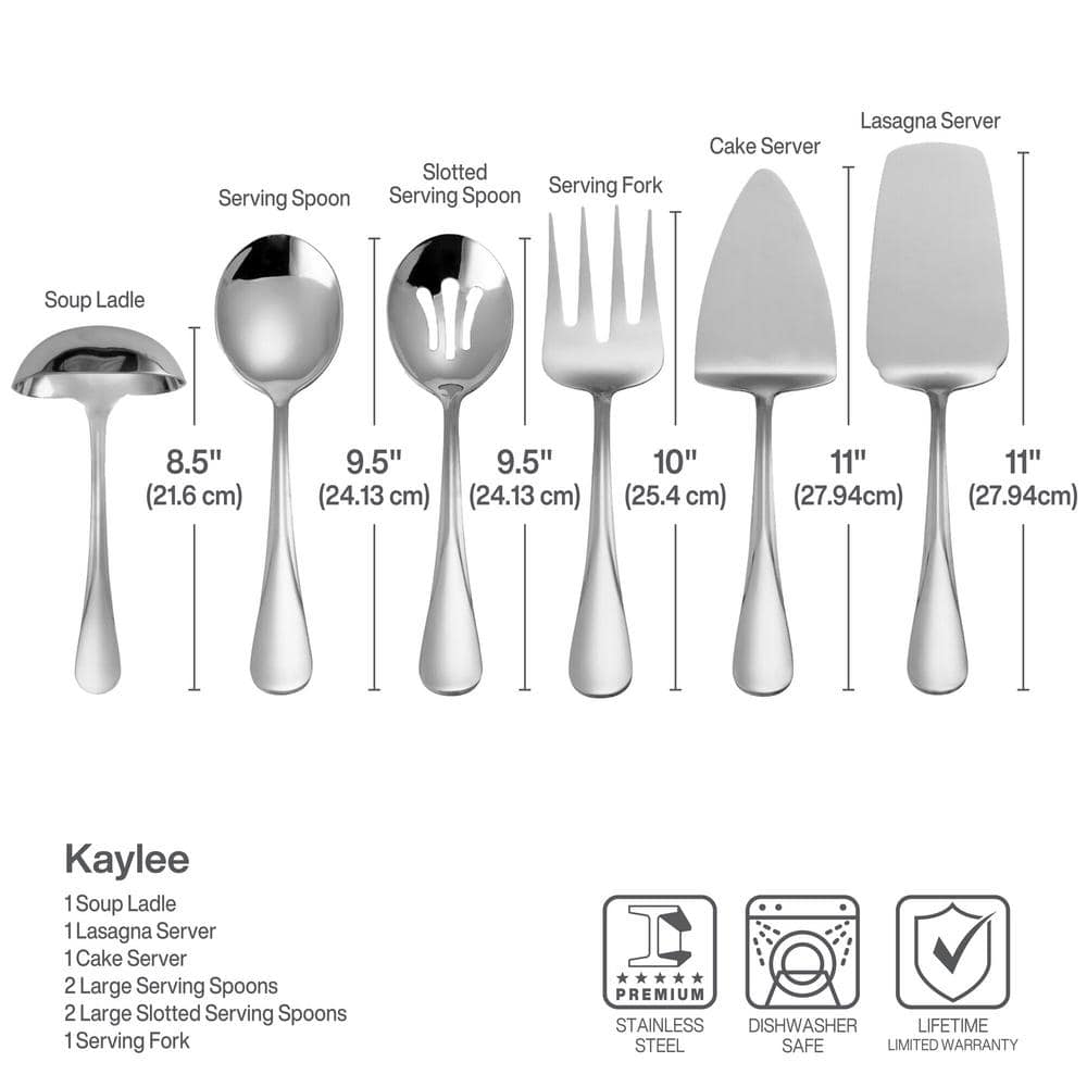 Gourmet Basics by Mikasa Kaylee 8-pc Serving Set, Stainless Steel 18/0 5181046
