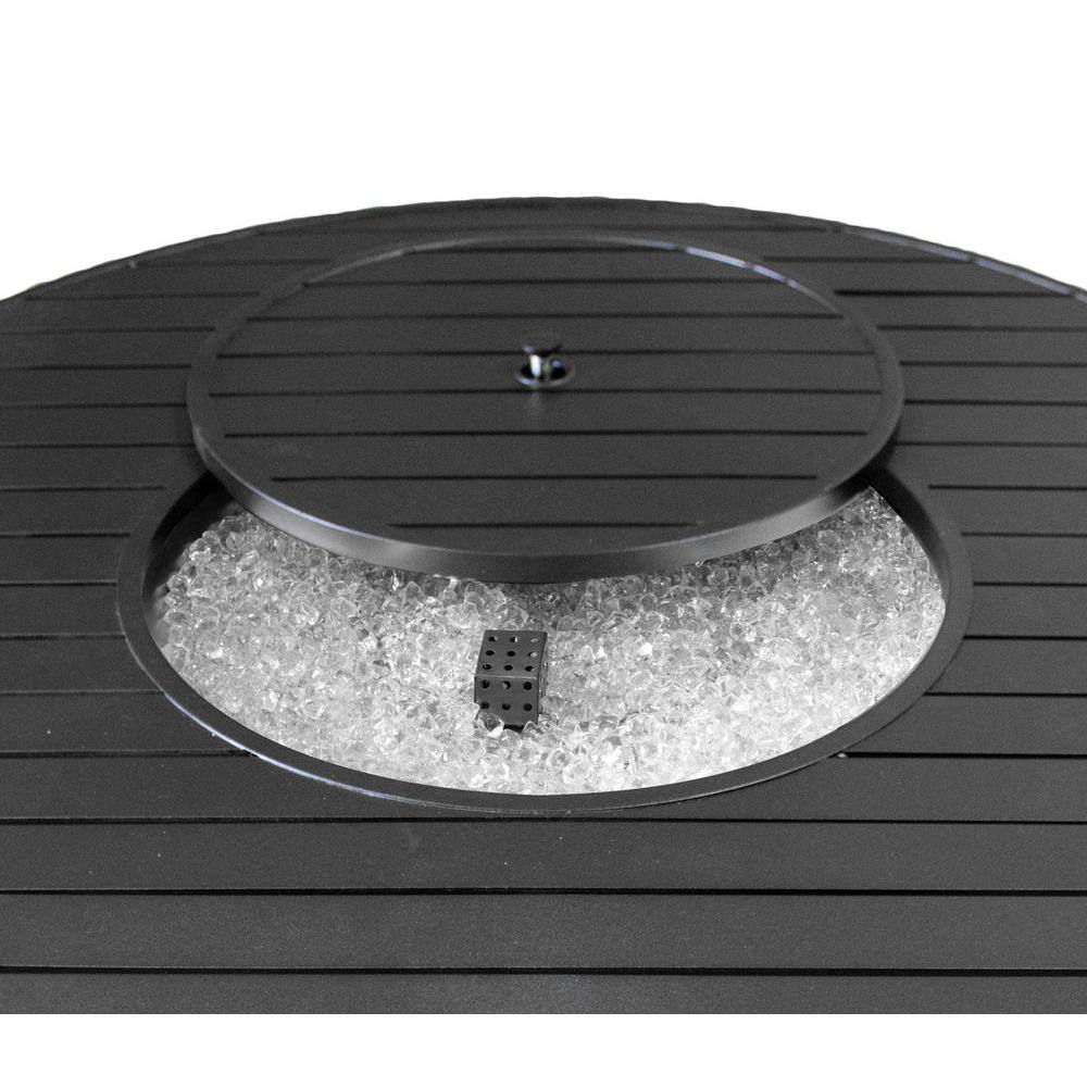 Round Black Aluminum Gas Fire Pit Table
