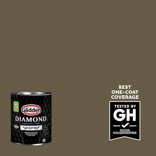 Glidden Diamond 1 qt. PPG1102-7 Pine Cone Satin Interior Paint with Primer