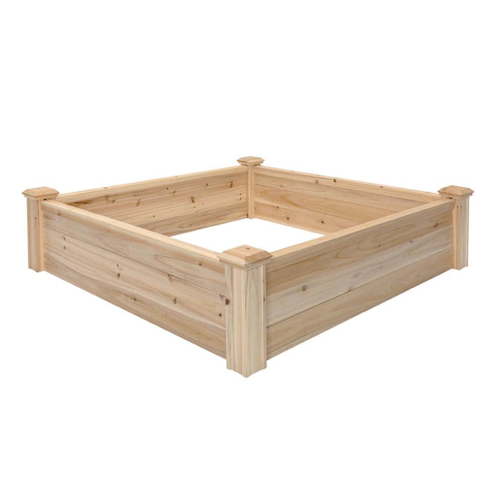 Outdoor Essentials Heirloom 4 ft. x 4 ft. Natural Cedar Raised Garden Bed (Tool Free)