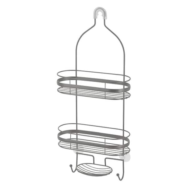 Moorefield 3-Tier Over the Shower Caddy with Banded Accents in Matte Satin