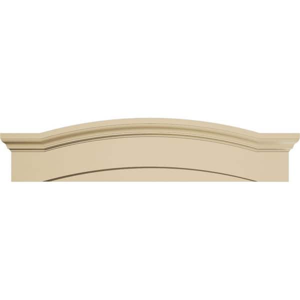 46 in. W x 10-1/2 in. H x 3 in. P Eyebrow Signature Urethane Pediment, Primed Tan
