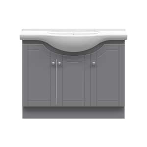 Highmont 41 in. W x 17-5/8 in. D Vanity in Twilight Gray with Porcelain Vanity Top in Solid White with White Basin
