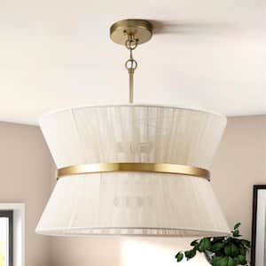 Elizabeth 8-Light White Hand-Wrapped Rope Cone Pendant Light