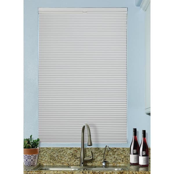 BlindsAvenue White Cordless Top-Down/Bottom-Up Blackout Fabric Cellular Shade 9/16 in. Single Cell 32.5 in. W x 72 in. L