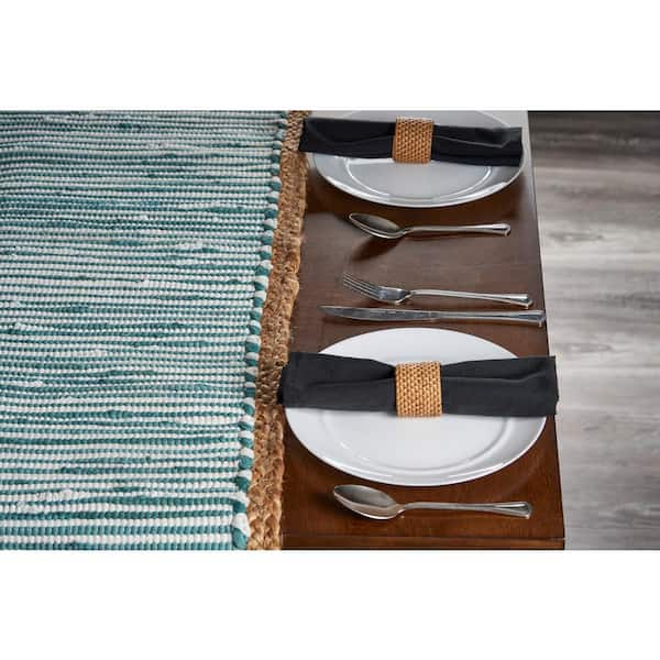 16 in. W x 80 in. L Bordered Light Gray Solid Woven Table Runner 16 in. W x 80 in. L Bordered Light Gray Solid Woven Table Runner