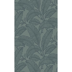 Green Tropical Palm Leaves Printed Non Woven Non-Pasted Textured Wallpaper 57 Sq. Ft.